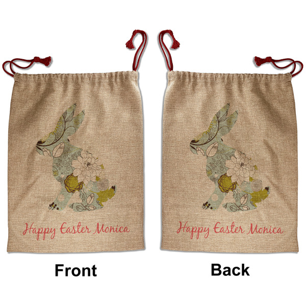 Custom Easter Birdhouses Santa Sack - Front & Back (Personalized)