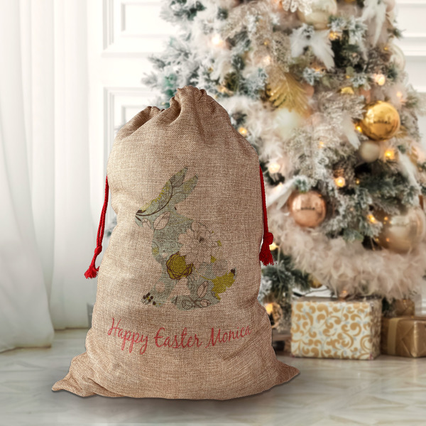 Easter Birdhouses Santa Bag - Lifestyle