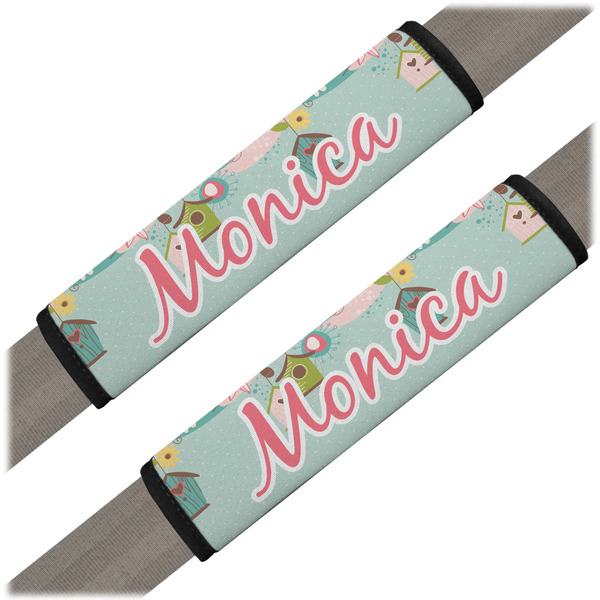 Custom Easter Birdhouses Seat Belt Covers (Set of 2) (Personalized)