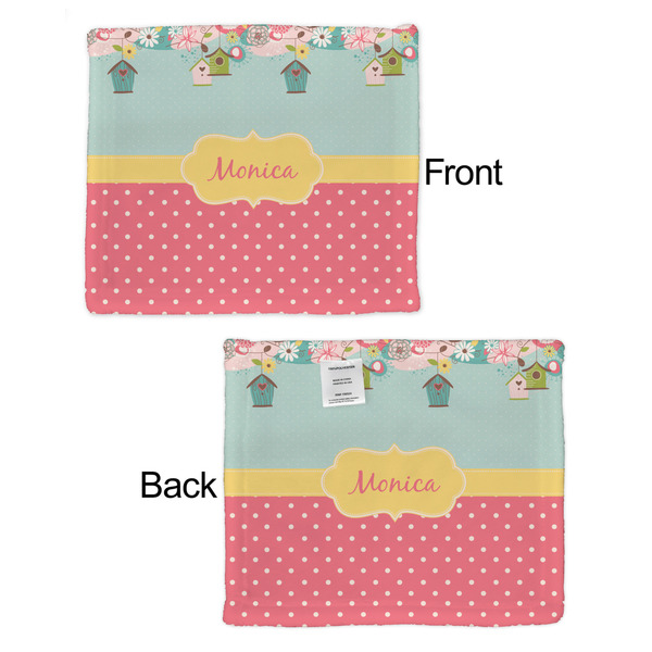Easter Birdhouses Security Blanket - Front & Back View