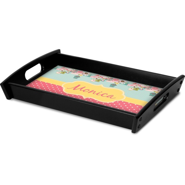 Easter Birdhouses Serving Tray Black - Corner