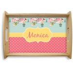 Easter Birdhouses Natural Wooden Tray - Small (Personalized)