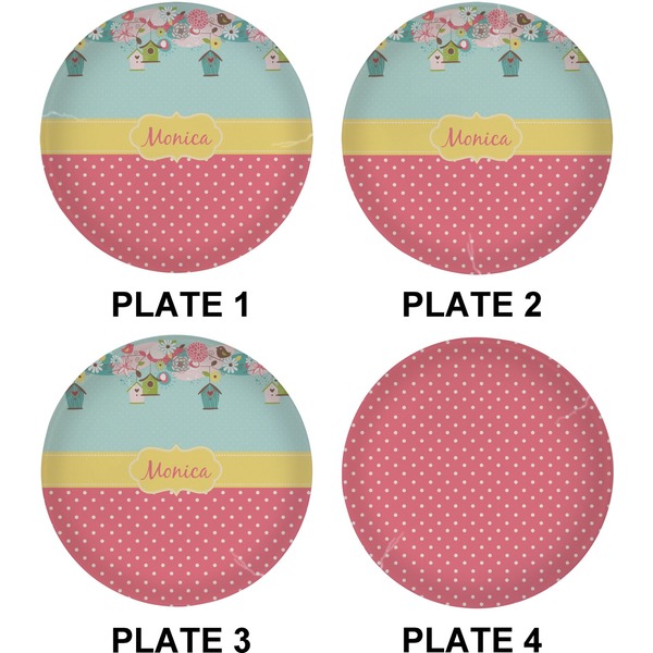 Easter Birdhouses Set of Lunch / Dinner Plates (Approval)