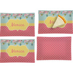 Easter Birdhouses Set of 4 Glass Rectangular Appetizer / Dessert Plate (Personalized)