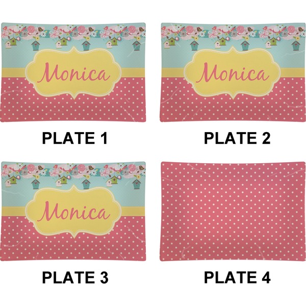 Easter Birdhouses Set of Rectangular Appetizer / Dessert Plates (Approval)