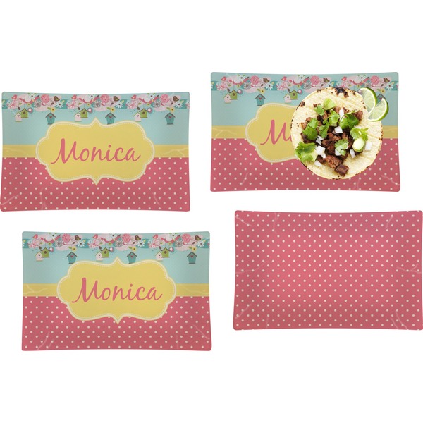 Easter Birdhouses Set of Rectangular Dinner Plates