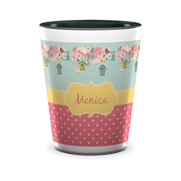 Easter Birdhouses Shot Glass - Two Tone - FRONT