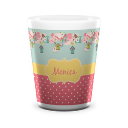 Easter Birdhouses Ceramic Shot Glass - 1.5 oz - White - Set of 4 (Personalized)