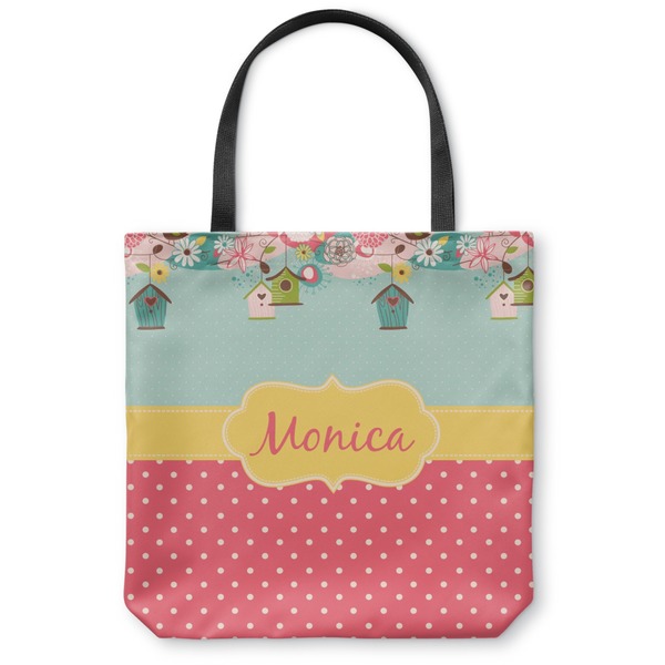 Custom Easter Birdhouses Canvas Tote Bag - Small - 13"x13" (Personalized)