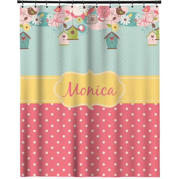 Custom Easter Birdhouses Extra Long Shower Curtain - 70"x84" (Personalized)