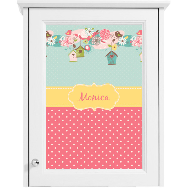 Easter Birdhouses Single White Cabinet Decal