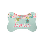 Easter Birdhouses Bone Shaped Dog Food Mat (Small) (Personalized)