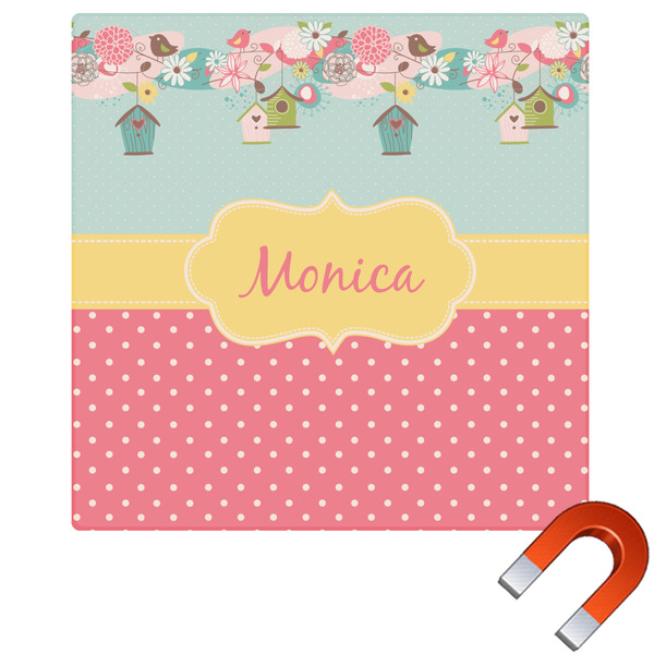 Custom Easter Birdhouses Square Car Magnet - 10" (Personalized)