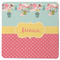 Easter Birdhouses Square Rubber Backed Coaster (Personalized)