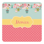 Easter Birdhouses Square Decal - XLarge (Personalized)