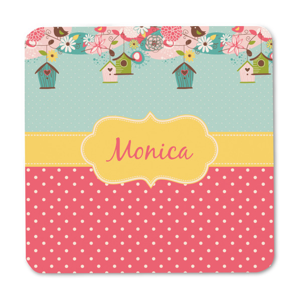 Easter Birdhouses Square Fridge Magnet - FRONT