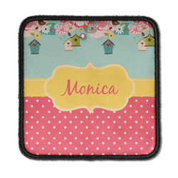 Easter Birdhouses Iron On Square Patch w/ Name or Text