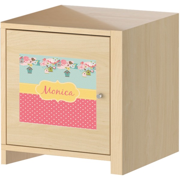 Easter Birdhouses Square Wall Decal on Wooden Cabinet