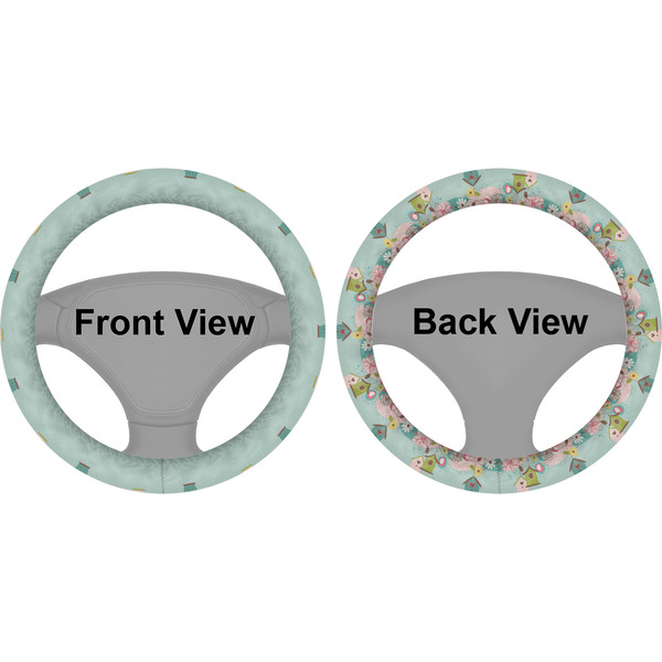 Easter Birdhouses Steering Wheel Cover- Front and Back