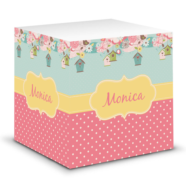 Custom Easter Birdhouses Sticky Note Cube (Personalized)