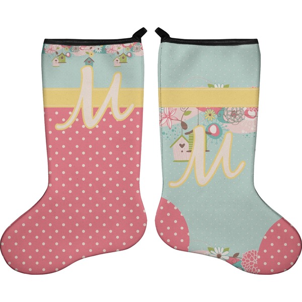 Easter Birdhouses Stocking - Double-Sided - Approval