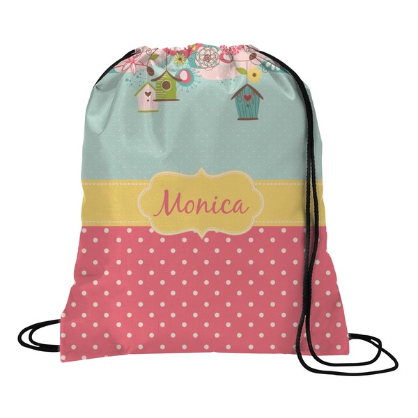Custom Easter Birdhouses Drawstring Backpack - Small (Personalized)