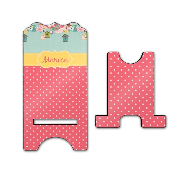 Easter Birdhouses Stylized Phone Stand - Front & Back - Large