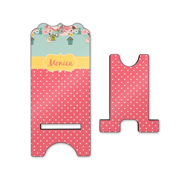 Easter Birdhouses Stylized Phone Stand - Front & Back - Small