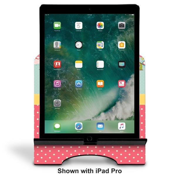 Easter Birdhouses Stylized Tablet Stand - Front with ipad