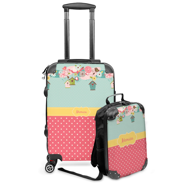 Custom Easter Birdhouses Kids 2-Piece Luggage Set - Suitcase & Backpack (Personalized)