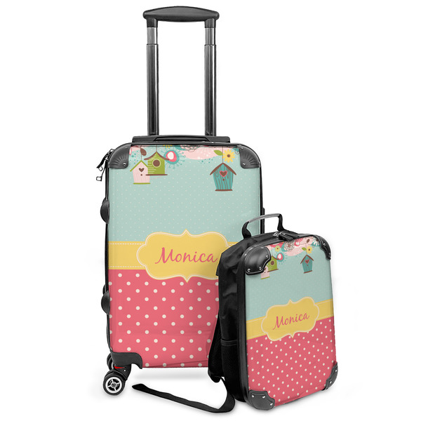 Custom Easter Birdhouses Kids 2-Piece Luggage Set - Suitcase & Backpack (Personalized)