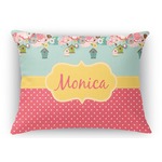 Easter Birdhouses Rectangular Throw Pillow Case (Personalized)