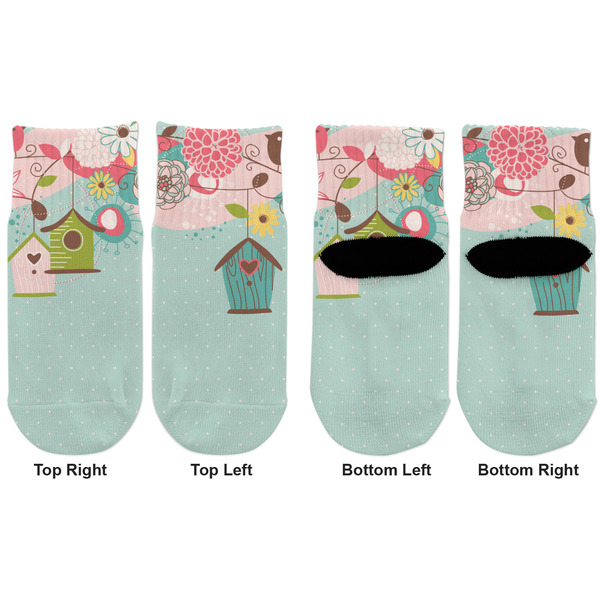 Easter Birdhouses Toddler Ankle Socks - Double Pair - Front and Back - Apvl
