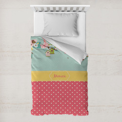 Easter Birdhouses Toddler Duvet Cover w/ Name or Text
