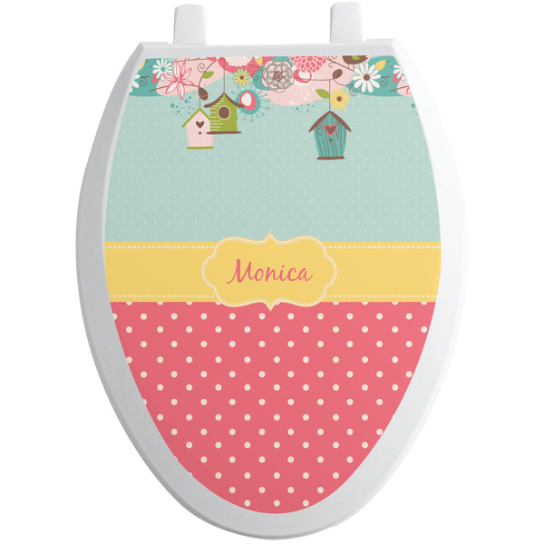 Custom Easter Birdhouses Toilet Seat Decal - Elongated (Personalized)