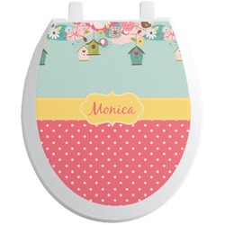 Easter Birdhouses Toilet Seat Decal - Round (Personalized)
