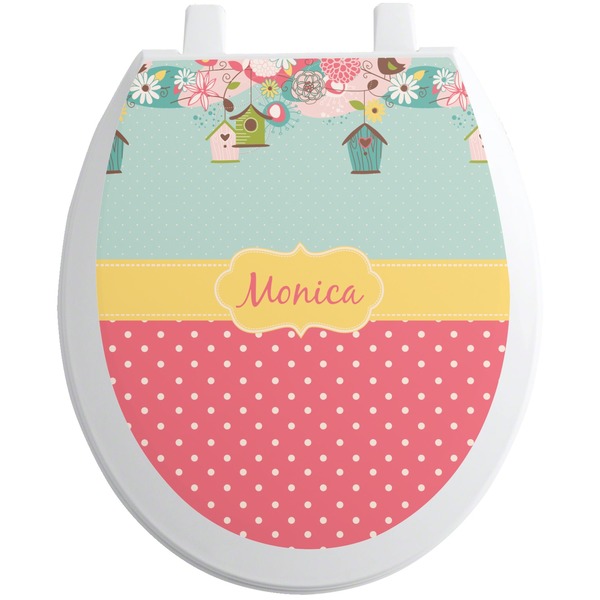 Custom Easter Birdhouses Toilet Seat Decal (Personalized)