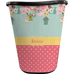Easter Birdhouses Waste Basket - Double Sided (Black) (Personalized)
