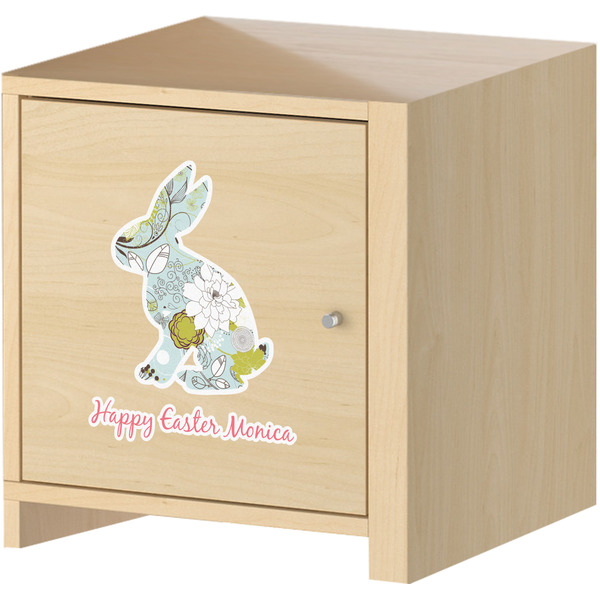 Easter Birdhouses Wall Graphic on Wooden Cabinet