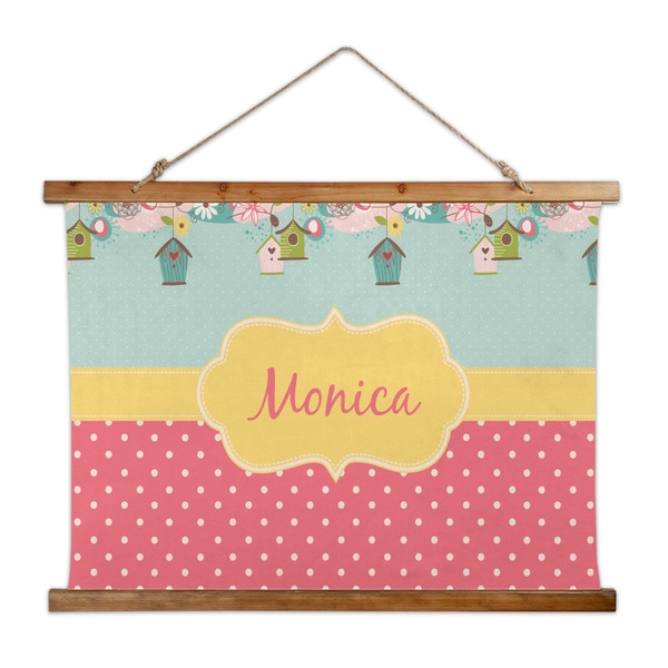 Custom Easter Birdhouses Wall Hanging Tapestry - Wide (Personalized)
