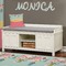 Easter Birdhouses Wall Name Decal Above Storage bench