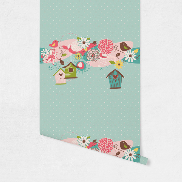 Easter Birdhouses Wallpaper on Wall