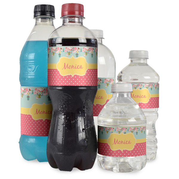 Easter Birdhouses Water Bottle Label - Multiple Bottle Sizes