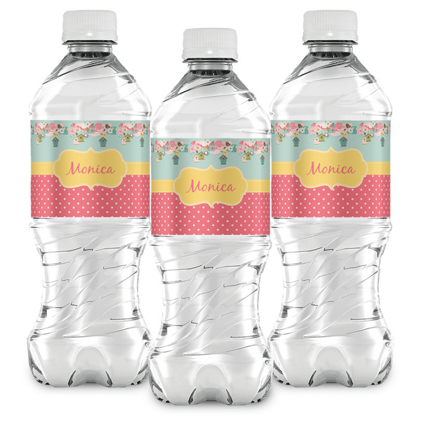 Easter Birdhouses Water Bottle Labels - Front View