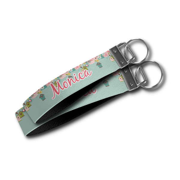 Easter Birdhouses Webbing Keychain FOBs - Size Comparison