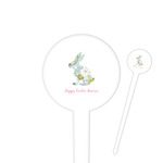 Easter Birdhouses 4" Round Plastic Food Picks - White - Single Sided (Personalized)