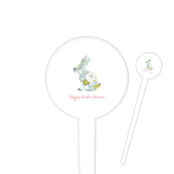 Easter Birdhouses 4" Round Plastic Food Picks - White - Single Sided (Personalized)