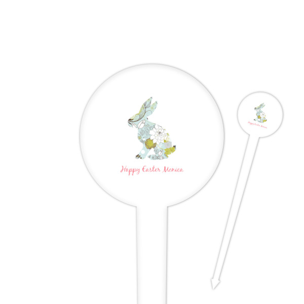Custom Easter Birdhouses 4" Round Plastic Food Picks - White - Single Sided (Personalized)