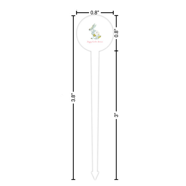 Easter Birdhouses White Plastic 4" Food Pick - Round - Dimensions