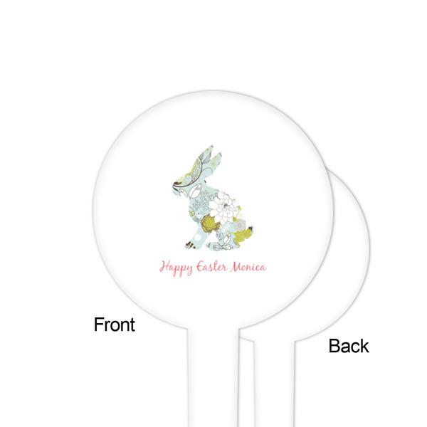 Easter Birdhouses White Plastic 4" Food Pick - Round - Single Sided - Front & Back